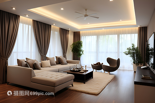 住宅室內(nèi)裝飾裝修 沙發(fā)與窗簾的搭配藝術(shù)